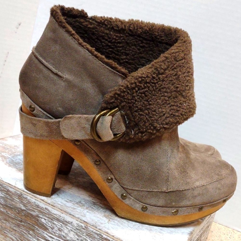👍 Vintage Nine West Suede Booties Retro Size 9. A8